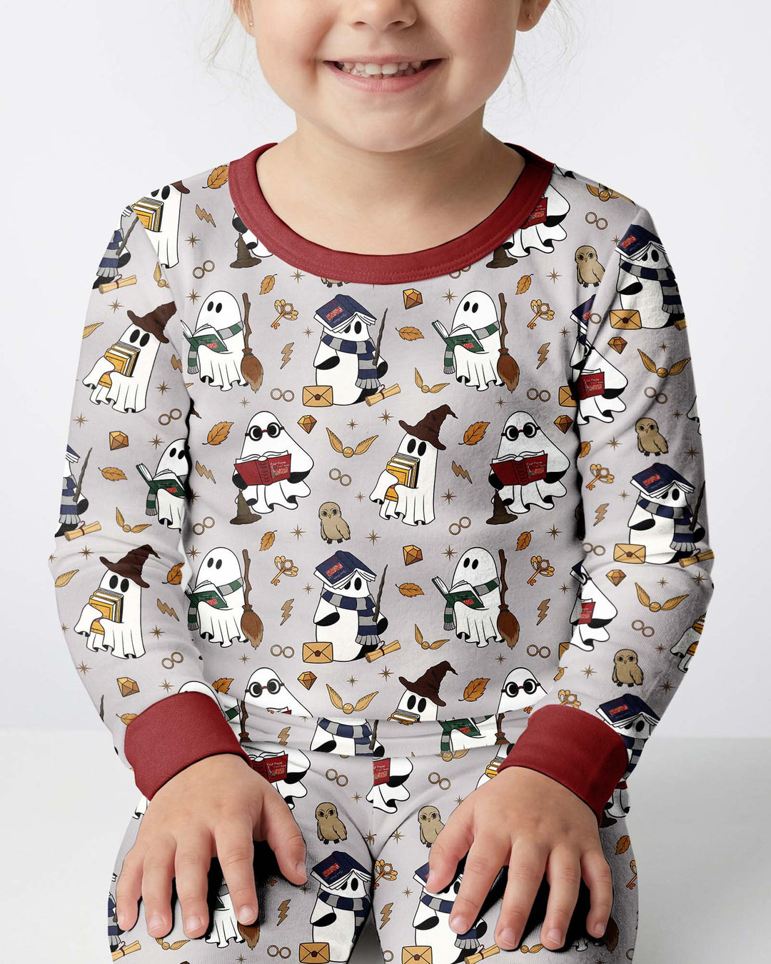 Halloween Wizard Boo Bamboo Two Piece Long Sleeve Pajama Set