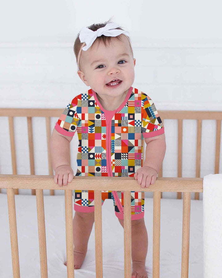 Playful Shapes Bamboo Shorty Zippy
