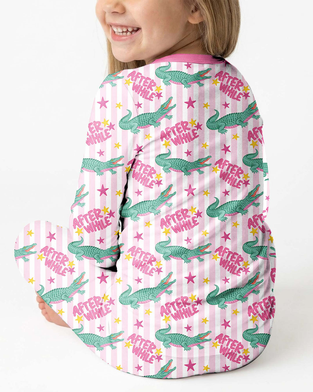 Later Gator After A While Crocodile Bamboo Two Piece Long Sleeve Pajama Set