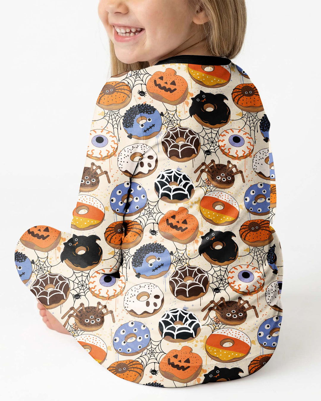 Cute Spooky Donuts Bamboo Two Piece Long Sleeve Pajama Set