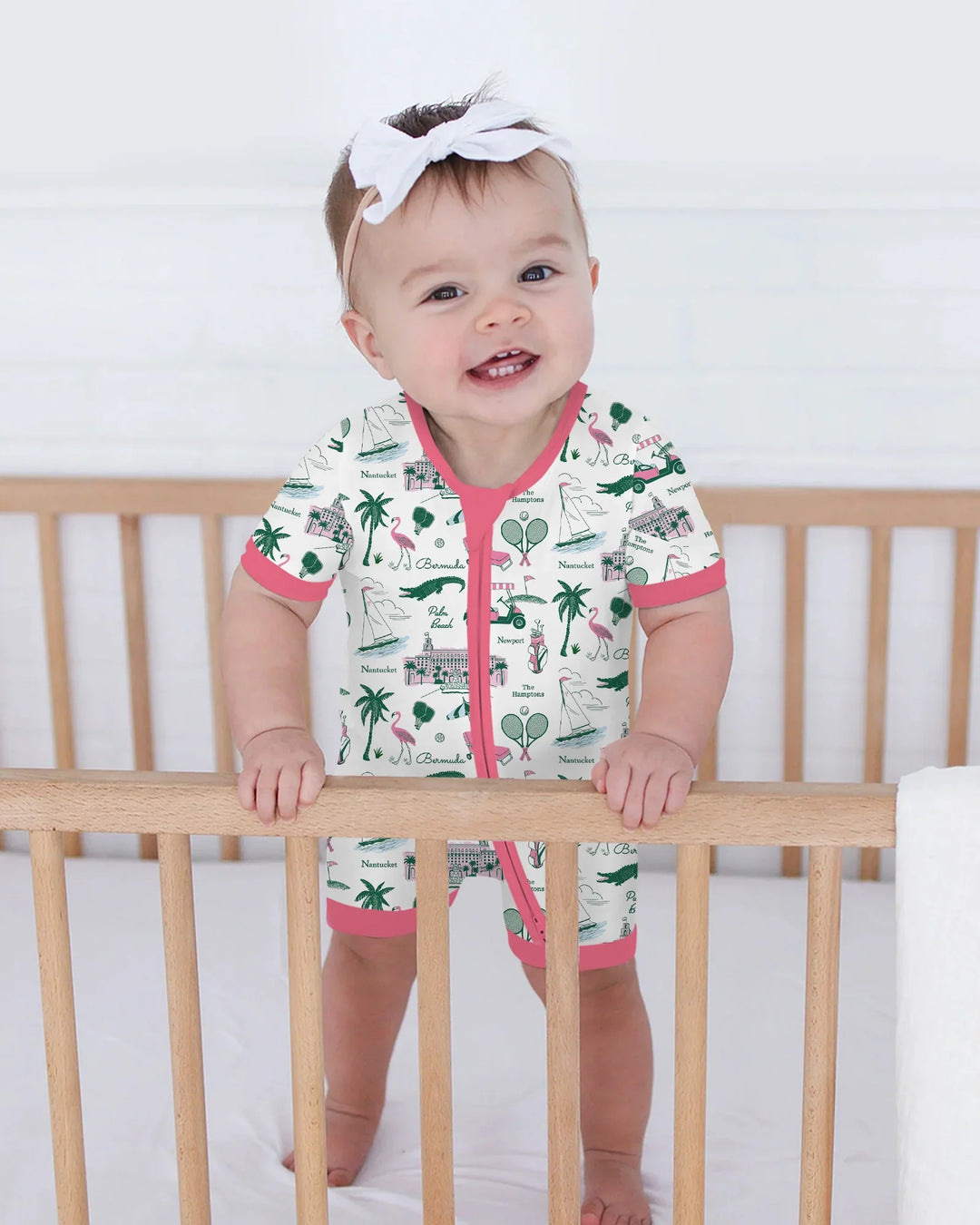 Preppy Palm Getaway Bamboo Shorty Zippy