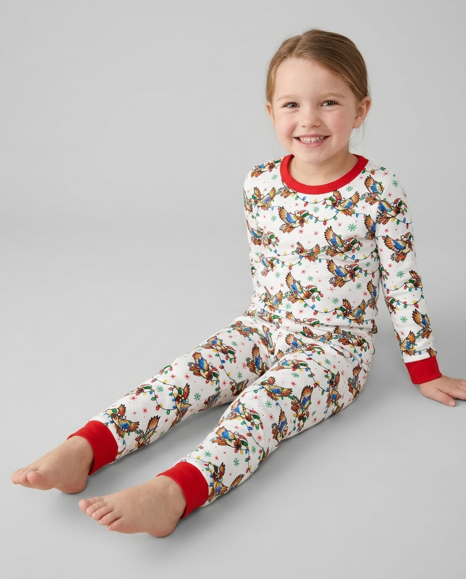 Preppy Christmas Mallard Duck Bamboo Two Piece Long Sleeve Pajama Set