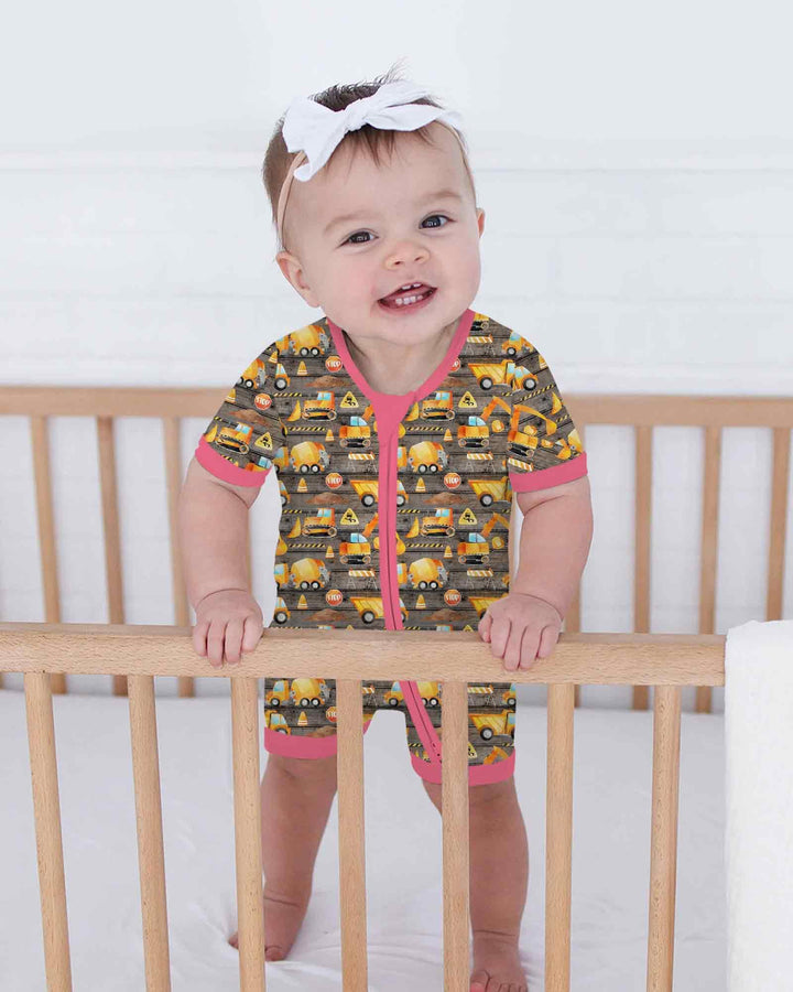 Construction Vehicles Bamboo Shorty Zippy