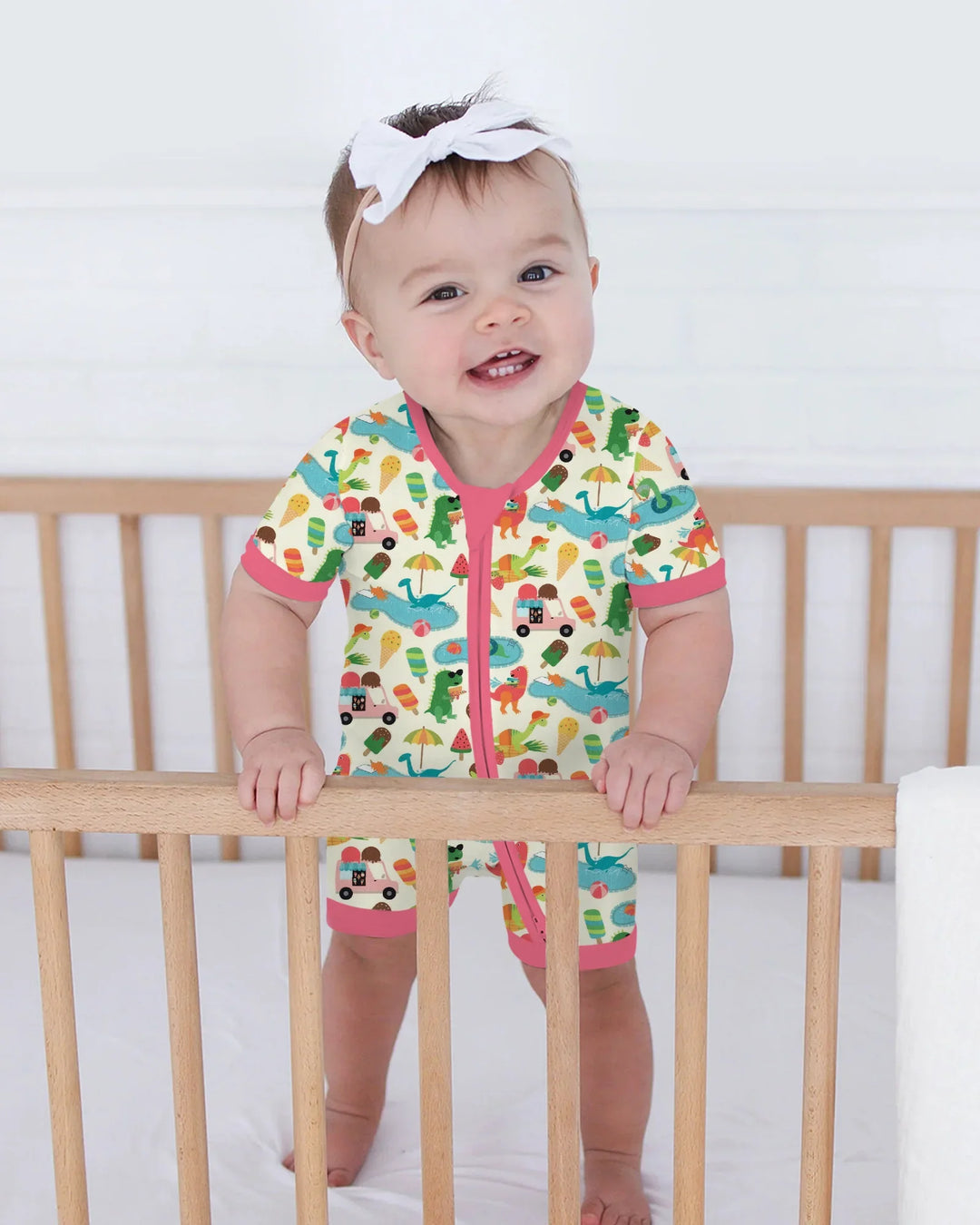 Dino Summer Splash Bamboo Shorty Zippy