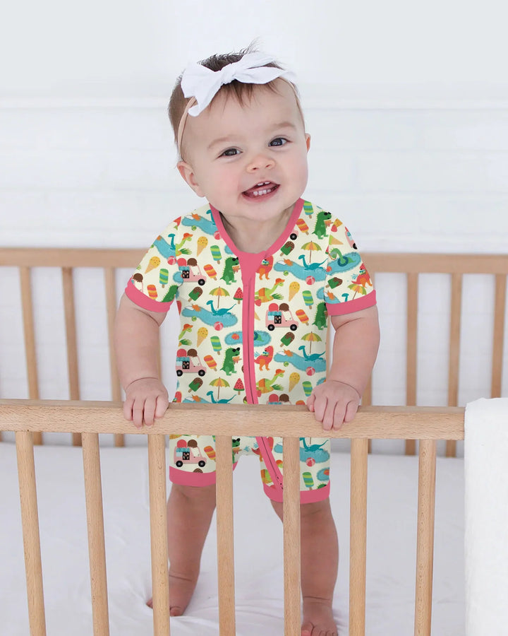 Dino Summer Splash Bamboo Shorty Zippy