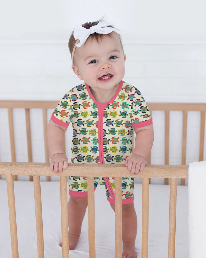 Happy Turtle Parade Bamboo Shorty Zippy