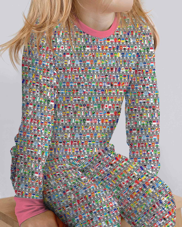 Around The World Bamboo Two Piece Long Sleeve Pajama Set