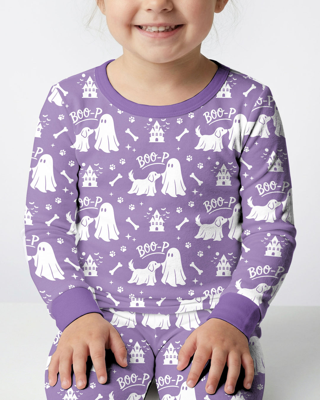 Boo-p Ghost Dog Bamboo Two Piece Long Sleeve Pajama Set