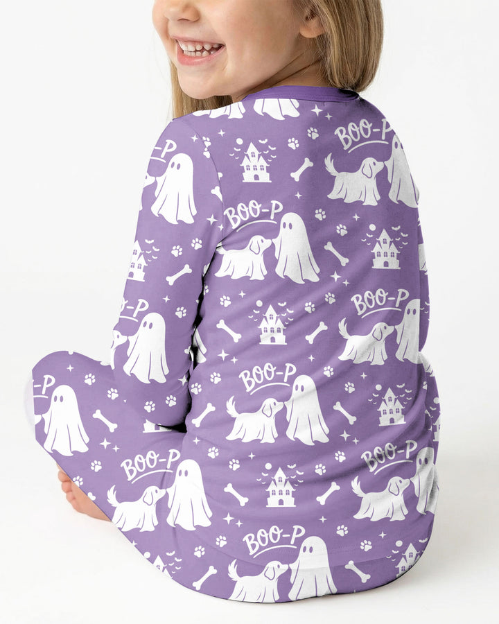 Boo-p Ghost Dog Bamboo Two Piece Long Sleeve Pajama Set