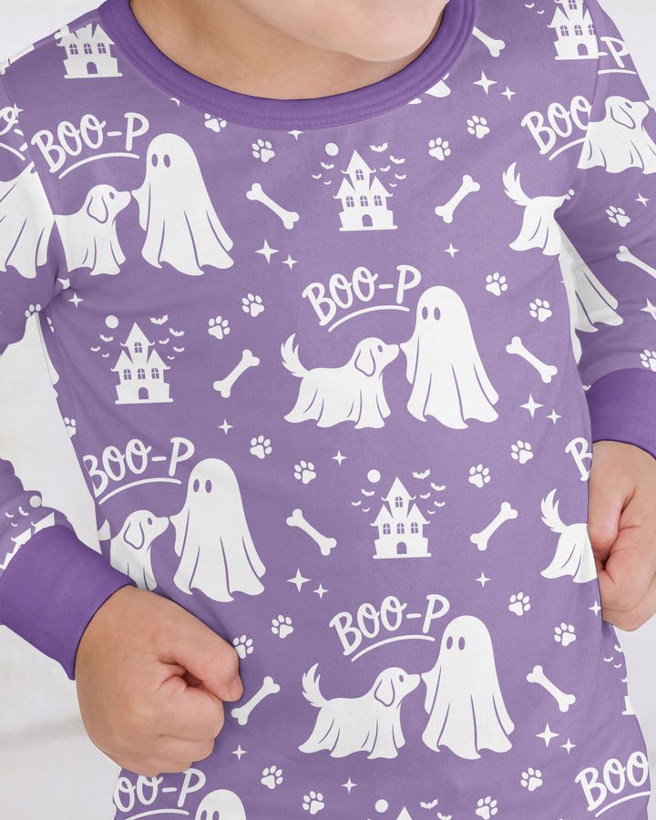 Boo-p Ghost Dog Bamboo Two Piece Long Sleeve Pajama Set