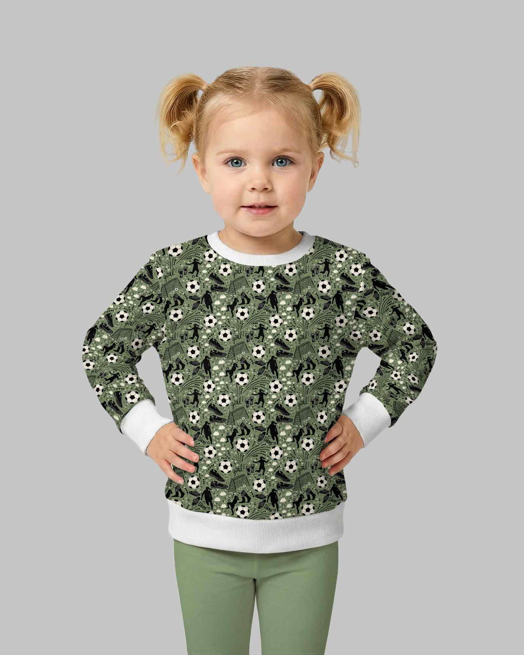 Sage Green Soccer Dreams Bamboo Crewneck Sweatshirt