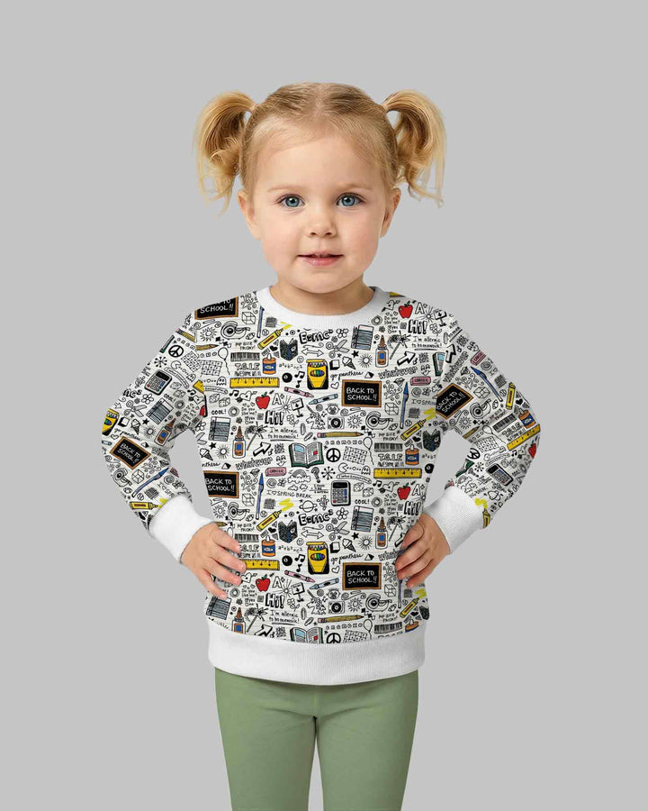 School Days Doodles Bamboo Crewneck Sweatshirt