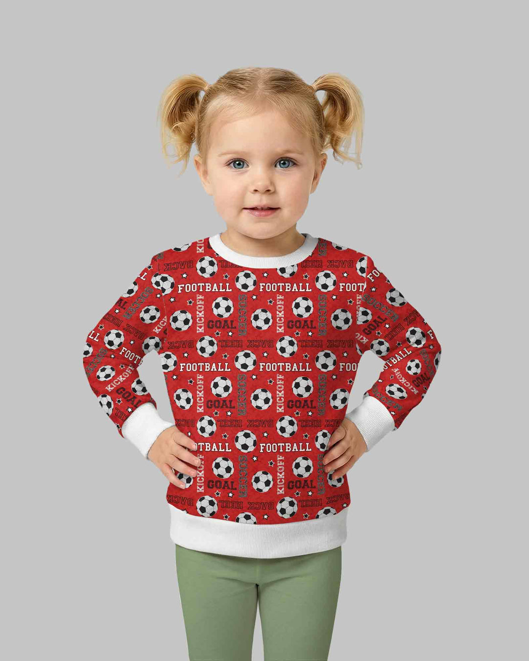 Red Soccer Ball Bamboo Crewneck Sweatshirt