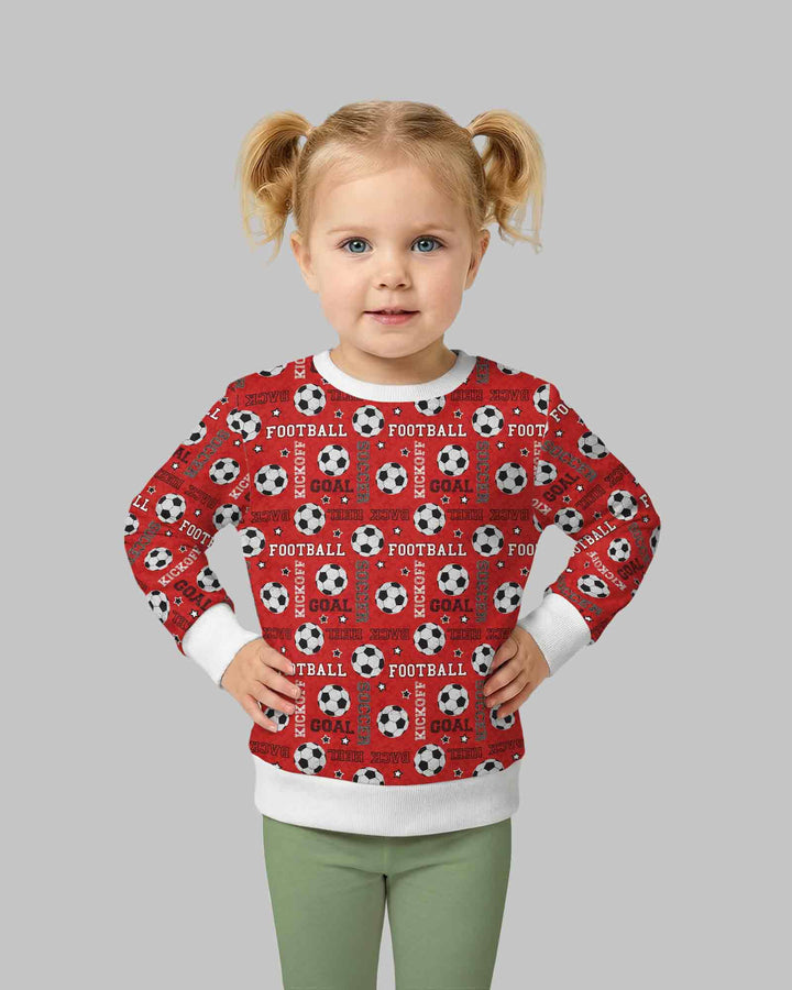 Red Soccer Ball Bamboo Crewneck Sweatshirt