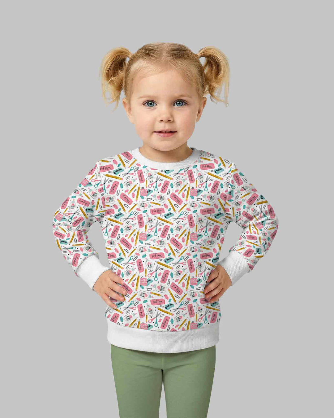 Pink Power School Supplies Bamboo Crewneck Sweatshirt