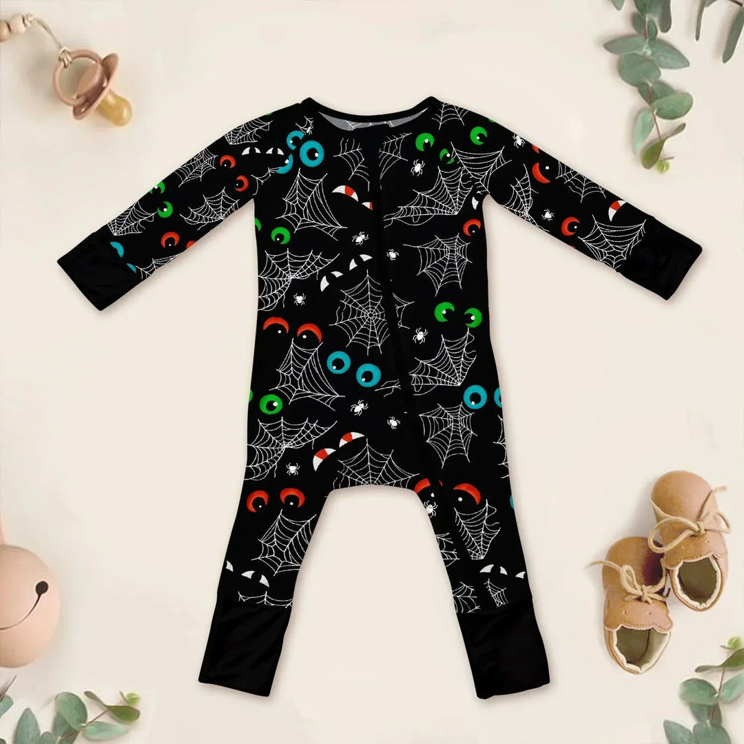 Glow In The Dark Creepy Spiderweb Convertible Zippy , Glow In The Dark Creepy Spiderweb Convertible Zippy - 0-3M