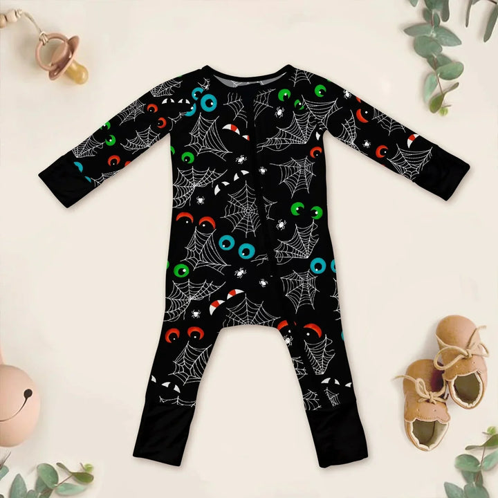 Glow In The Dark Creepy Spiderweb Convertible Zippy , Glow In The Dark Creepy Spiderweb Convertible Zippy - 0-3M