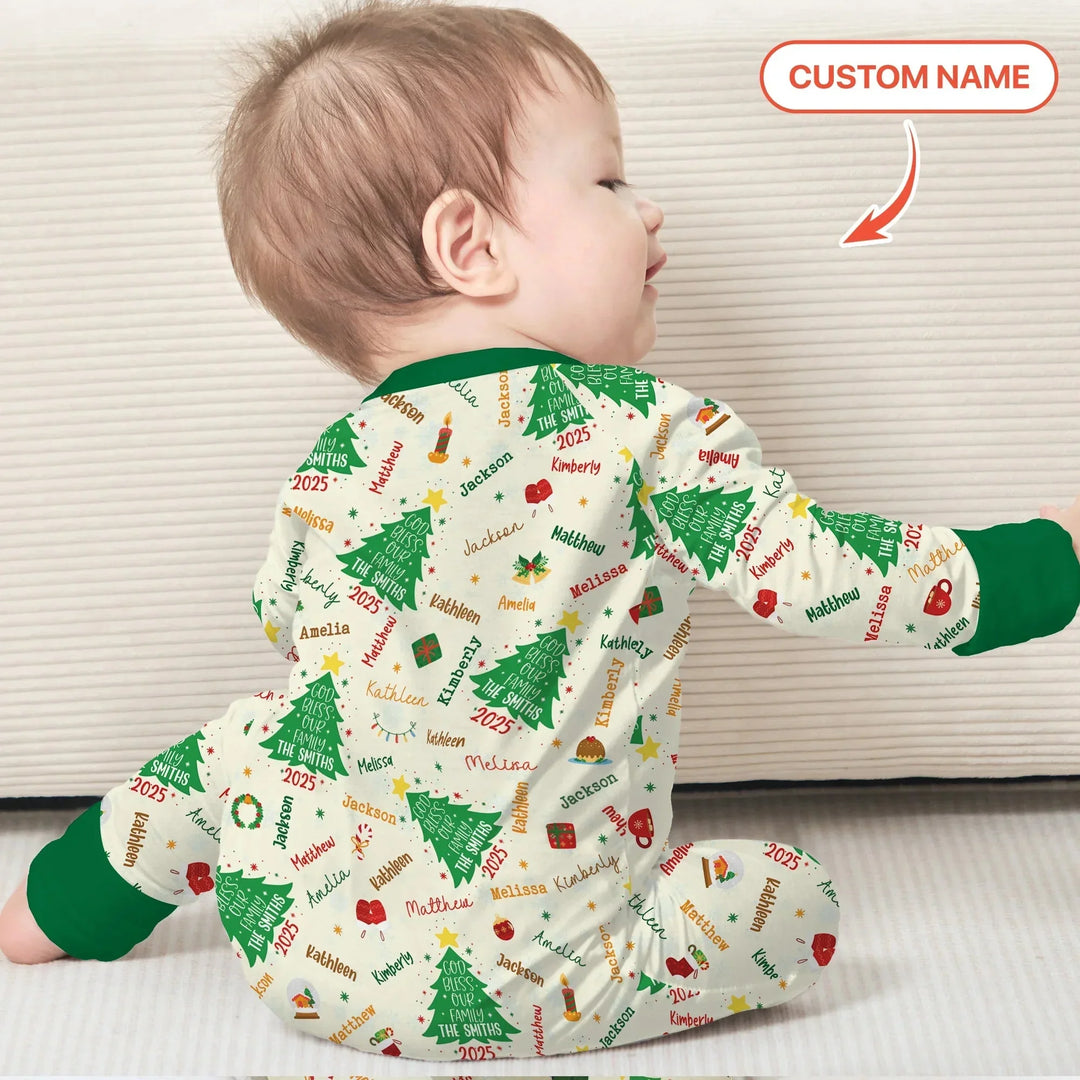 God Bless Our Family Custom Name Convertible Zippy , God Bless Our Family Custom Name Convertible Zippy - 0-3M