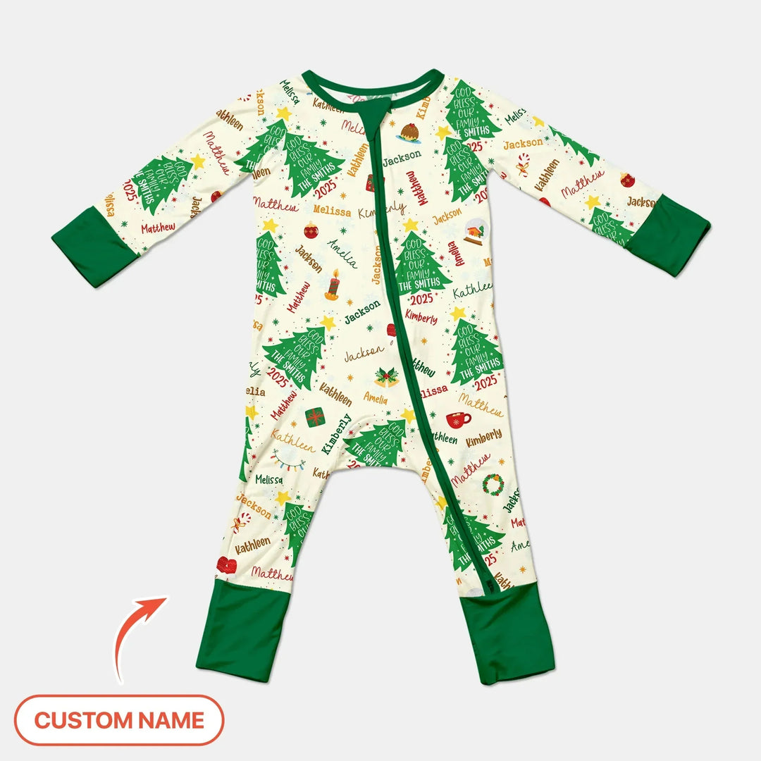God Bless Our Family Custom Name Convertible Zippy , God Bless Our Family Custom Name Convertible Zippy - 0-3M