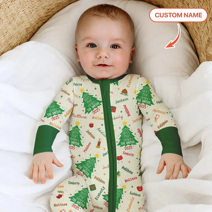 God Bless Our Family Custom Name Convertible Zippy , God Bless Our Family Custom Name Convertible Zippy - 0-3M