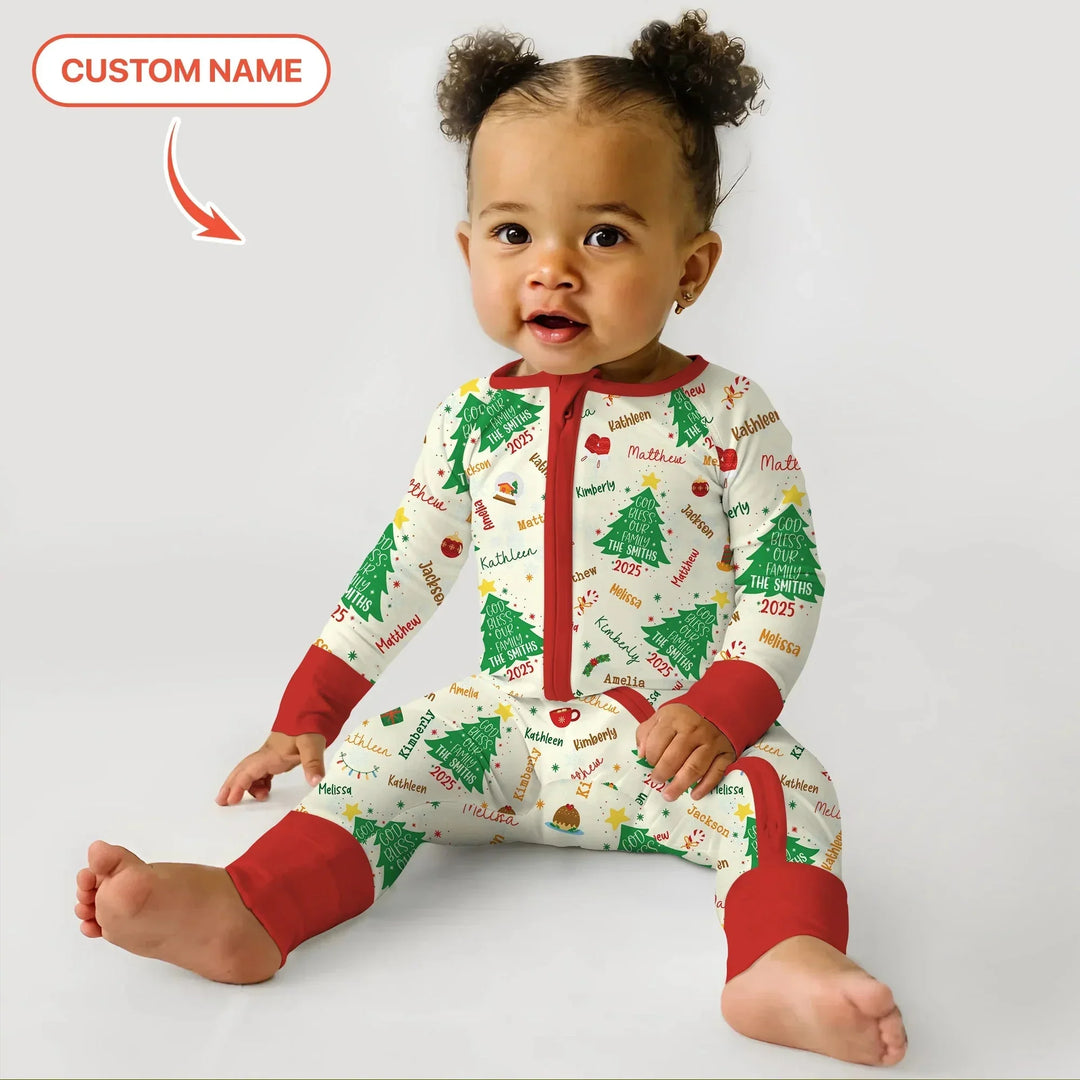 God Bless Our Family Custom Name Convertible Zippy , God Bless Our Family Custom Name Convertible Zippy - 0-3M