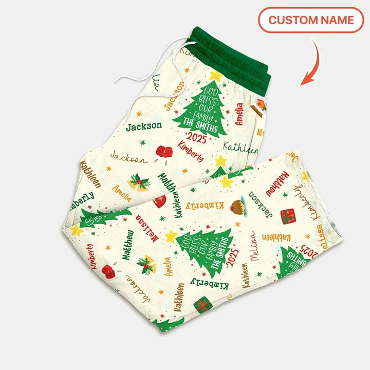 God Bless Our Family Custom Name Men's Pajama Set , God Bless Our Family Custom Name Men's Pajama Set - Only Shirt / XS