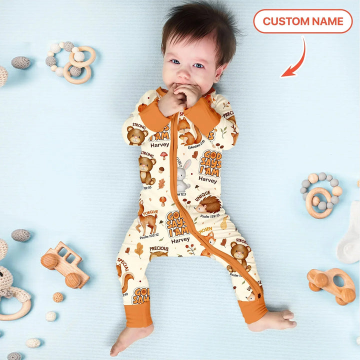 God Says I Am Autumn Custom Name Faith Convertible Zippy , God Says I Am Autumn Custom Name Faith Convertible Zippy - 0-3M