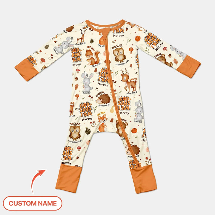 God Says I Am Autumn Custom Name Faith Convertible Zippy , God Says I Am Autumn Custom Name Faith Convertible Zippy - 0-3M