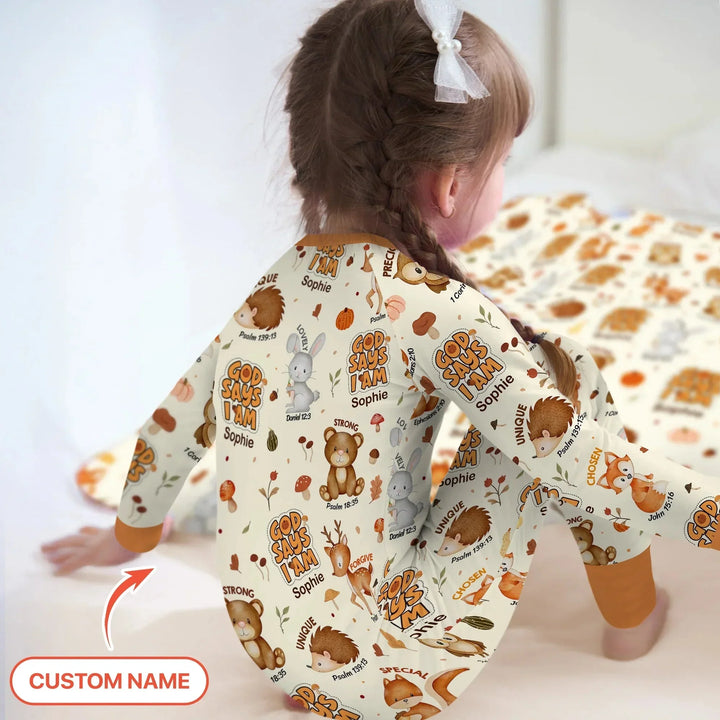 God Says I Am Autumn Custom Name Faith Convertible Zippy , God Says I Am Autumn Custom Name Faith Convertible Zippy - 0-3M