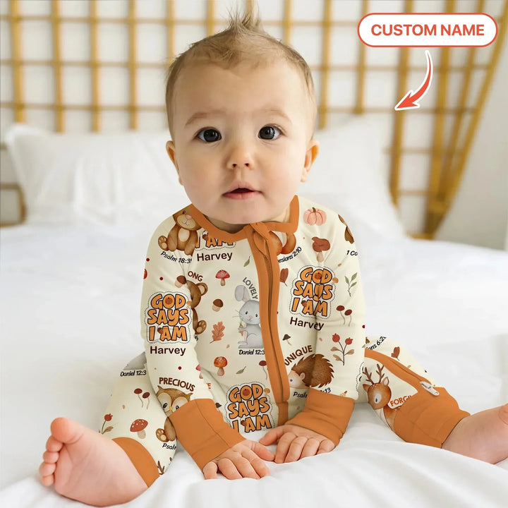 God Says I Am Autumn Custom Name Faith Convertible Zippy , God Says I Am Autumn Custom Name Faith Convertible Zippy - 0-3M