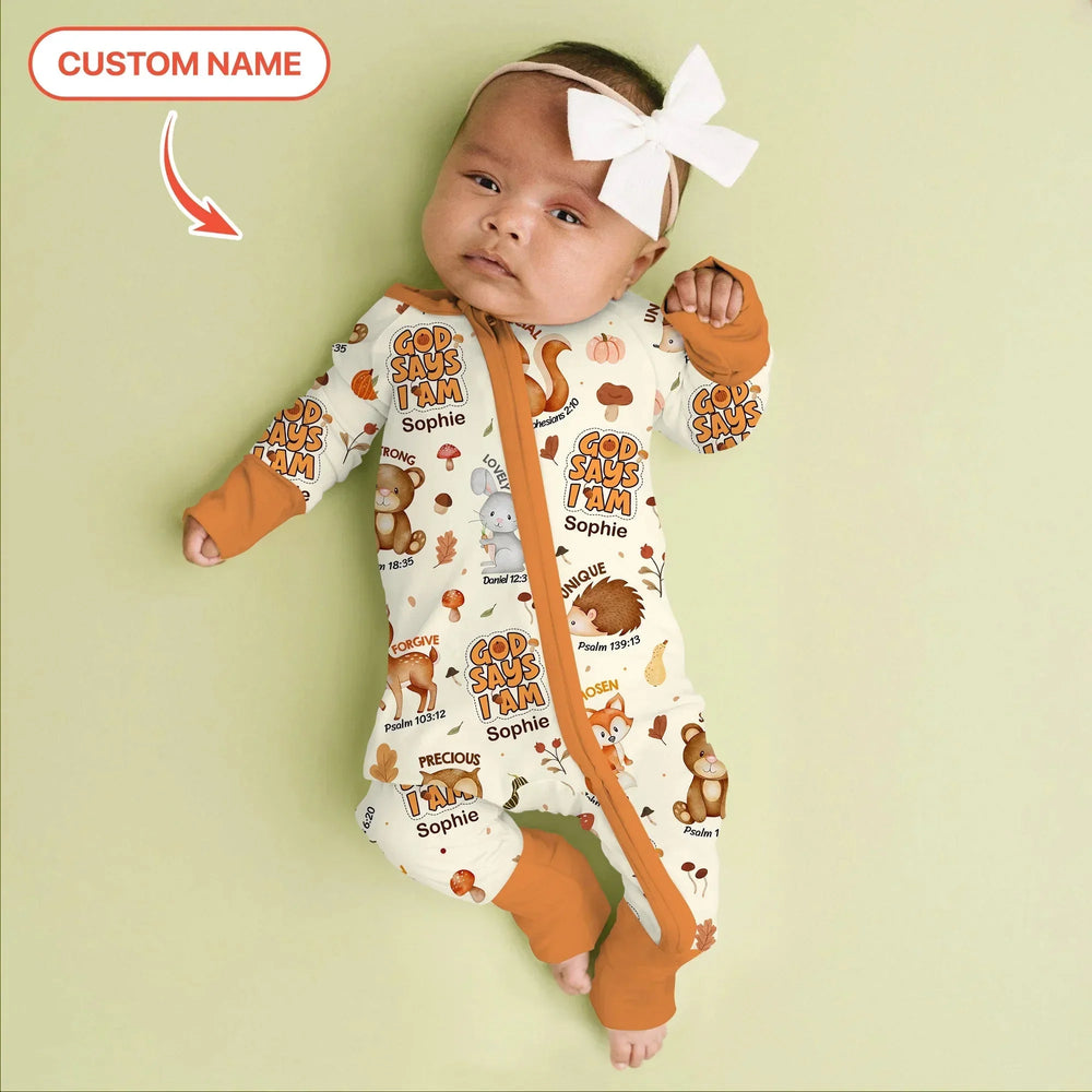 God Says I Am Autumn Custom Name Faith Convertible Zippy , God Says I Am Autumn Custom Name Faith Convertible Zippy - 0-3M