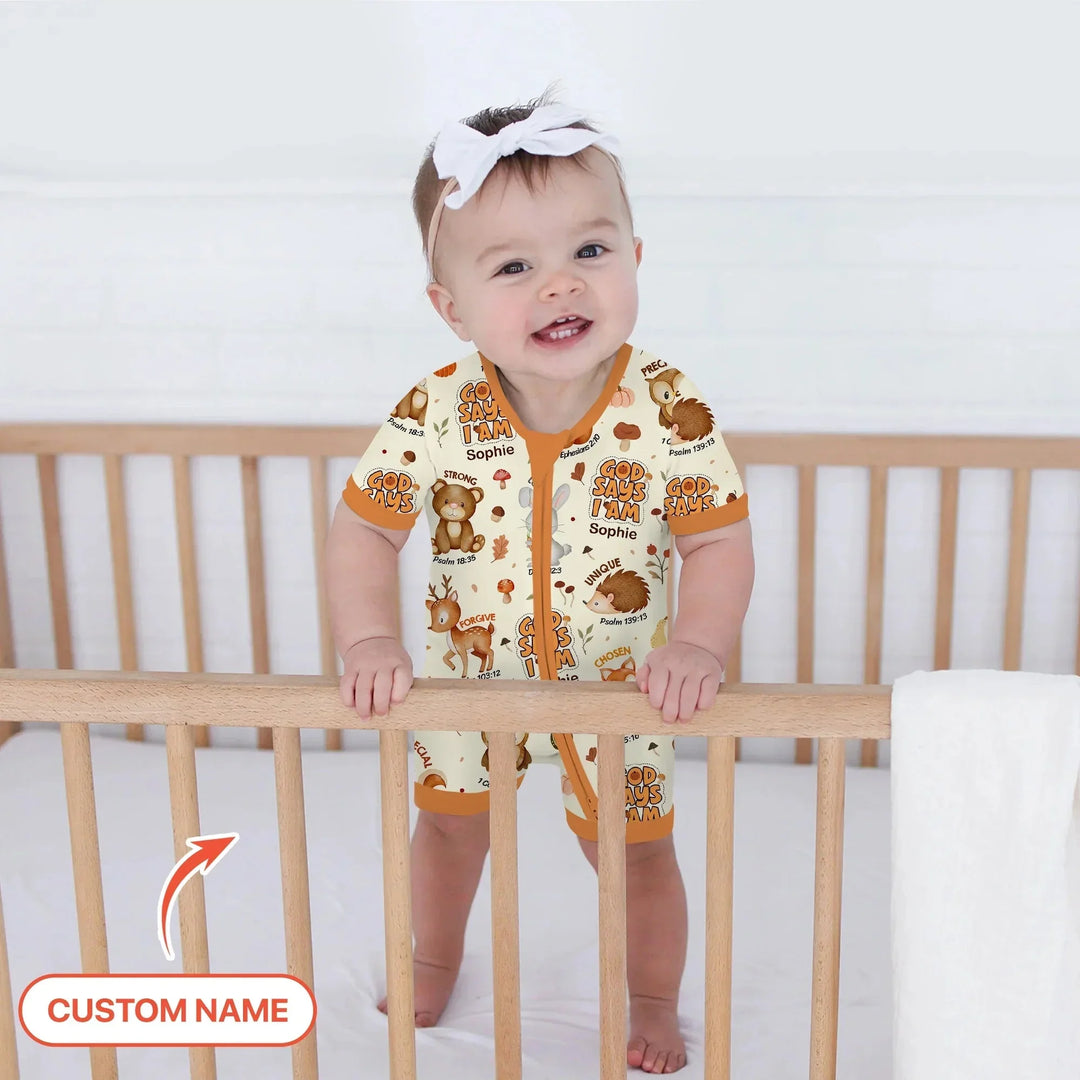 God Says I Am Autumn Faith Custom Name Shorty Zippy , God Says I Am Autumn Faith Custom Name Shorty Zippy - 0-3M