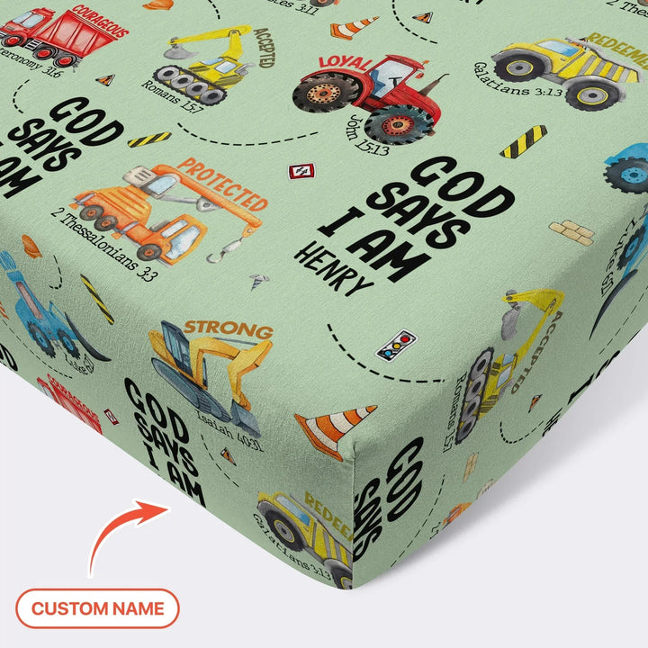 God Says I Am Boy Fitted Crib Sheet , God Says I Am Boy Fitted Crib Sheet - Default Title