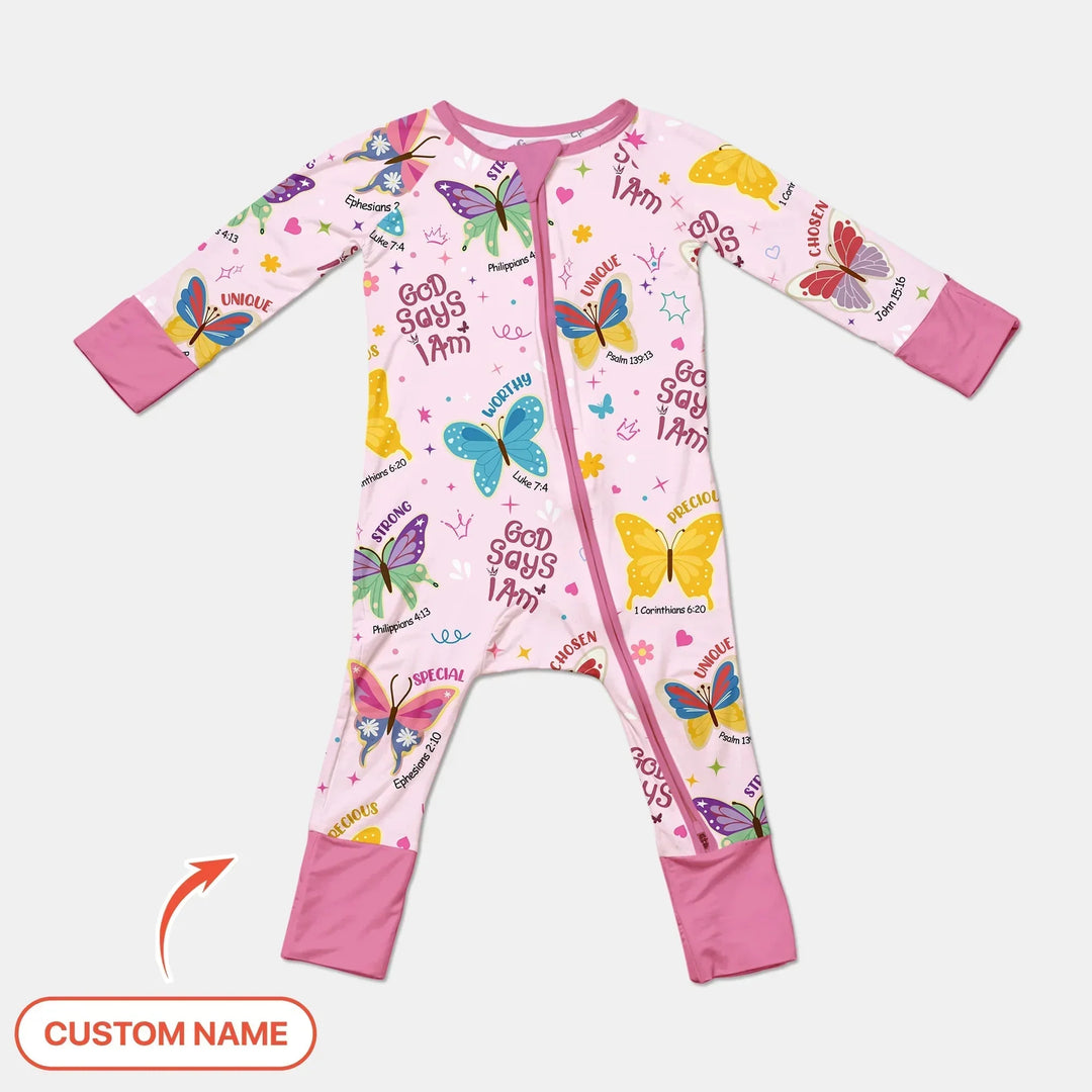 God Says I Am Custom Name Girl Convertible Zippy , God Says I Am Custom Name Girl Convertible Zippy - 0-3M