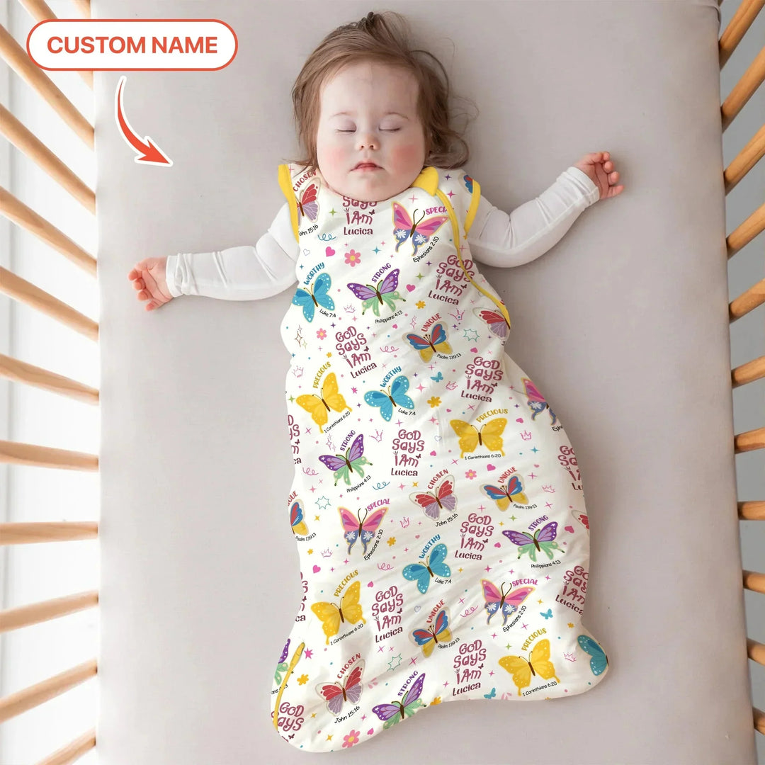 God Says I Am Custom Name Girl Sleep Bag 1.0 , God Says I Am Custom Name Girl Sleep Bag 1.0 - XS