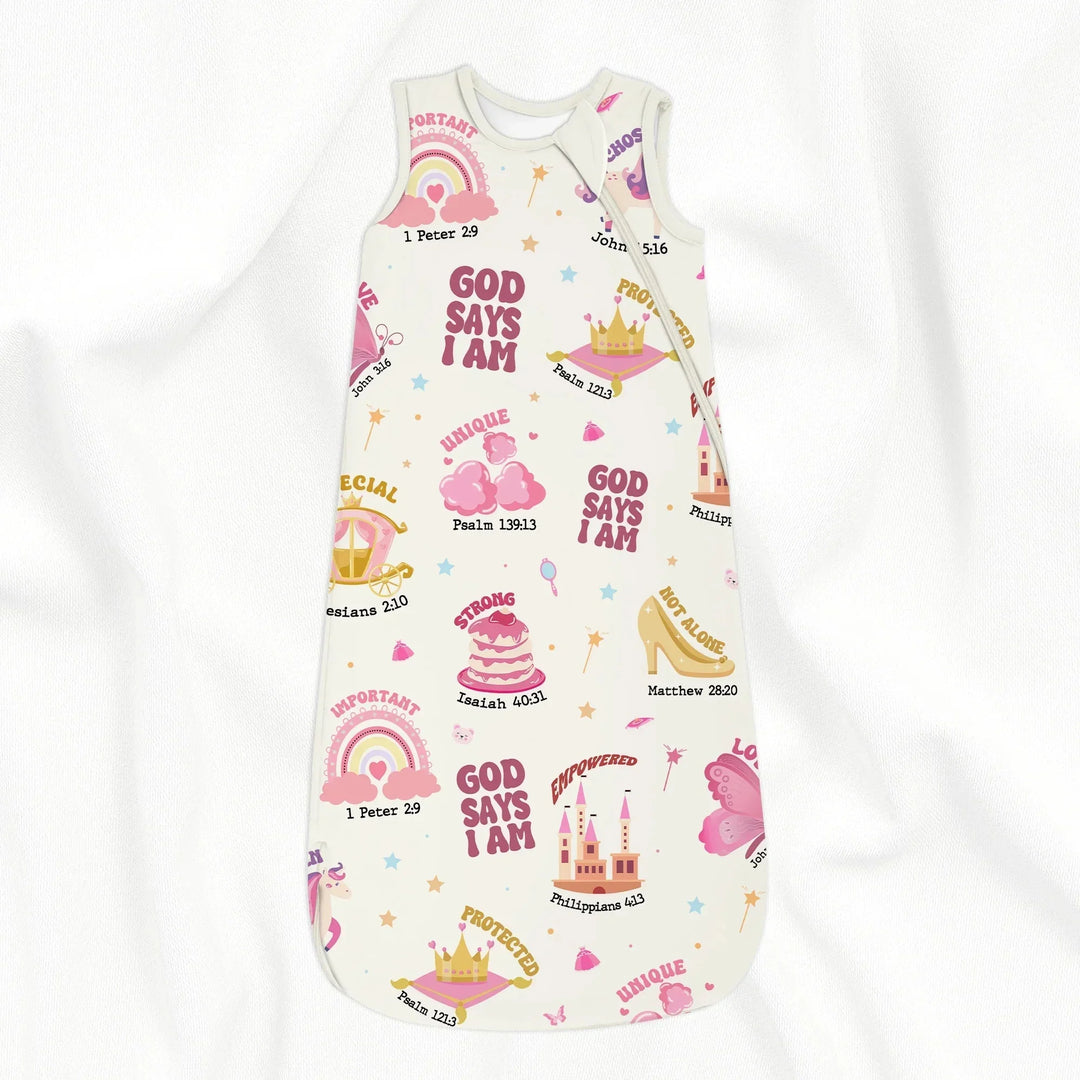 God Says I Am Girl Sleep Bag 1.0 TOG , God Says I Am Girl Sleep Bag 1.0 TOG - XS / White