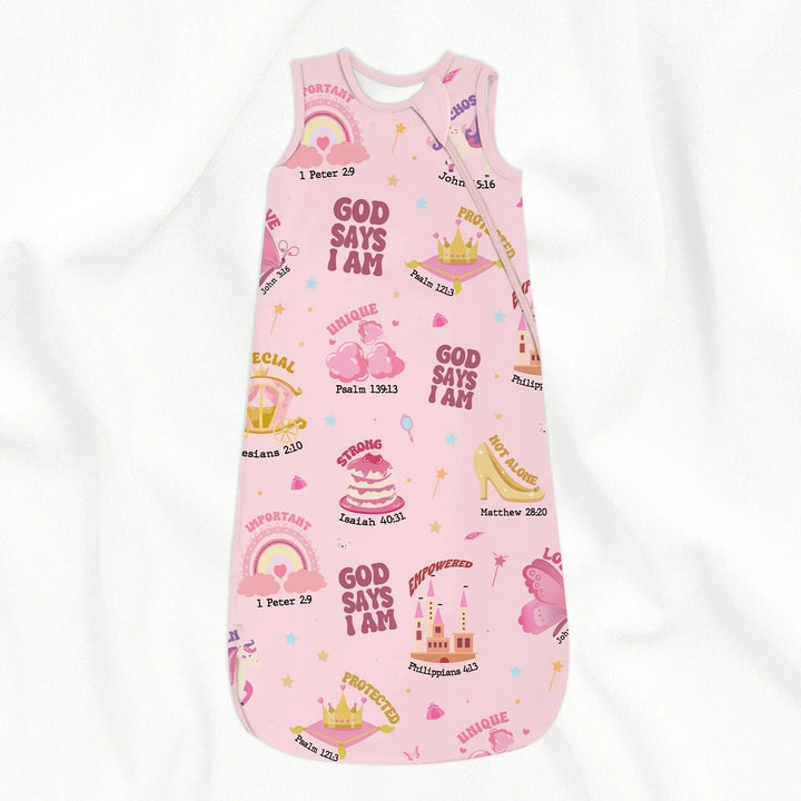God Says I Am Girl Sleep Bag 1.0 TOG , God Says I Am Girl Sleep Bag 1.0 TOG - XS / Pink
