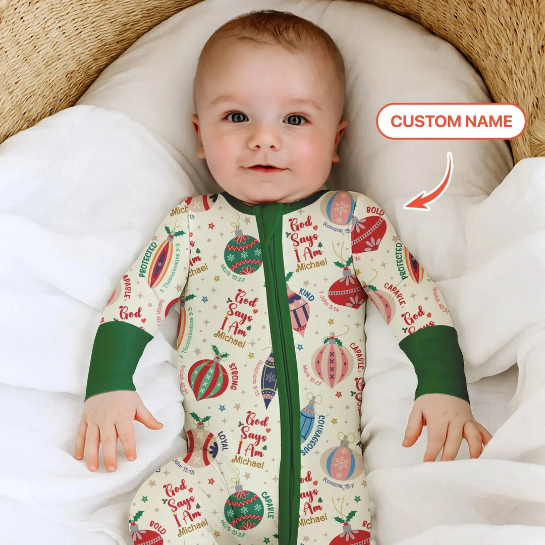 God Says I Am Joyful Christmas Convertible Zippy , God Says I Am Joyful Christmas Convertible Zippy - 0-3M