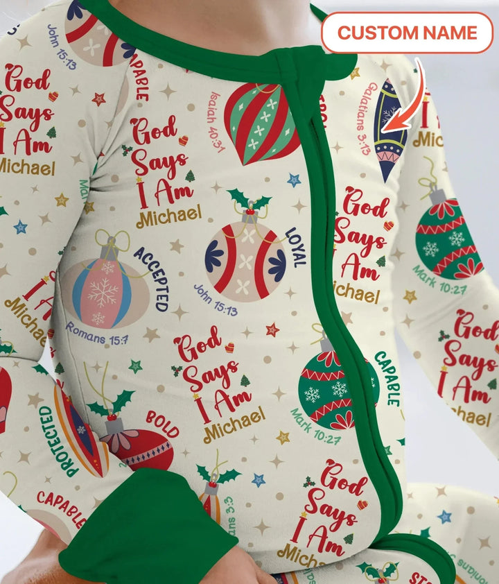God Says I Am Joyful Christmas Convertible Zippy , God Says I Am Joyful Christmas Convertible Zippy - 0-3M