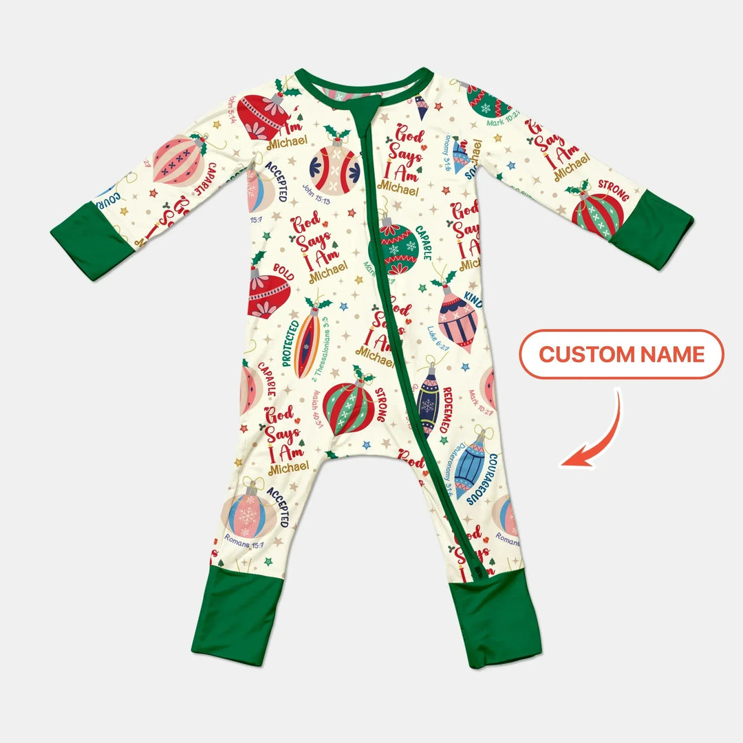 God Says I Am Joyful Christmas Convertible Zippy , God Says I Am Joyful Christmas Convertible Zippy - 0-3M