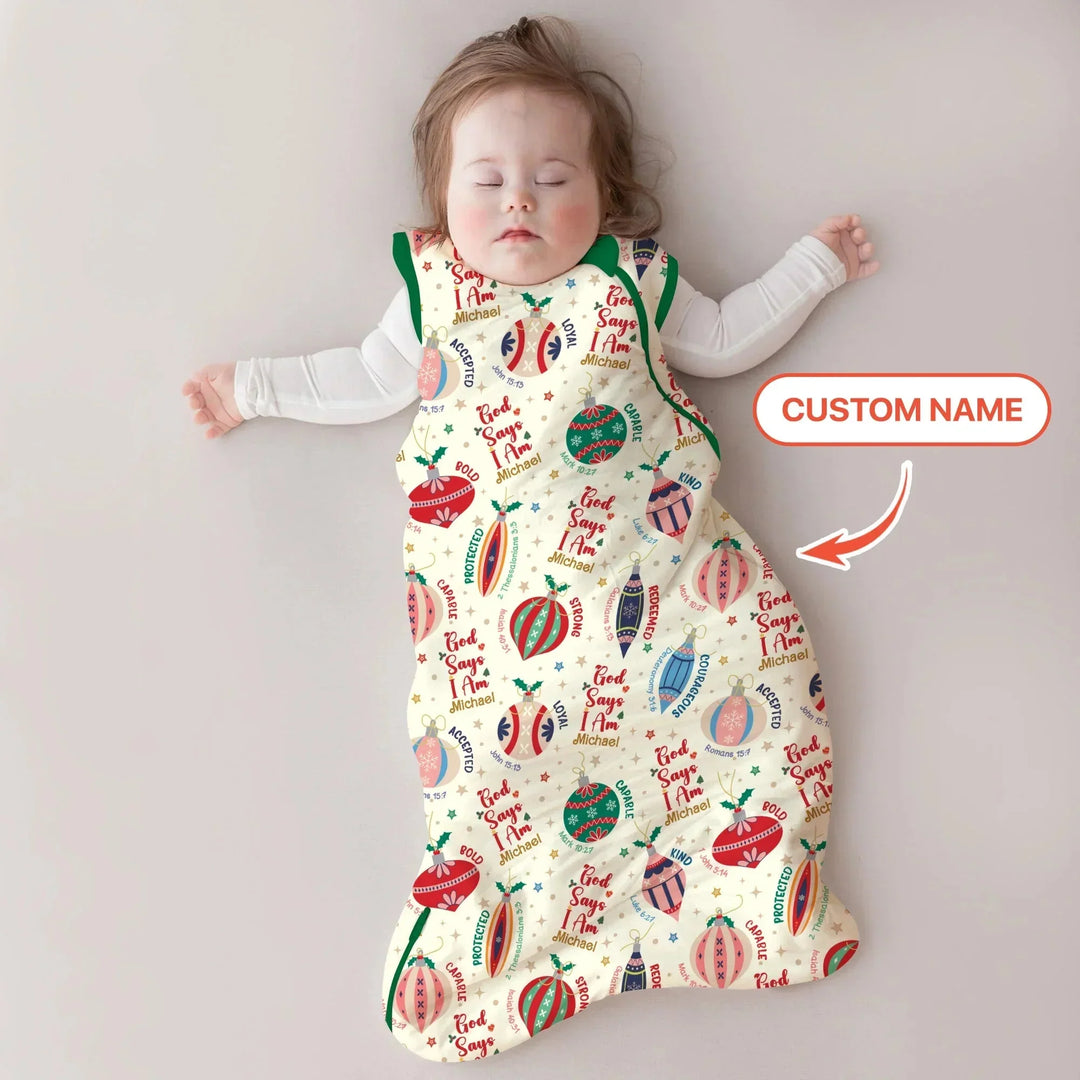 God Says I Am Joyful Christmas Sleep Bag For Baby , God Says I Am Joyful Christmas Sleep Bag For Baby - XS / 0.5 TOG