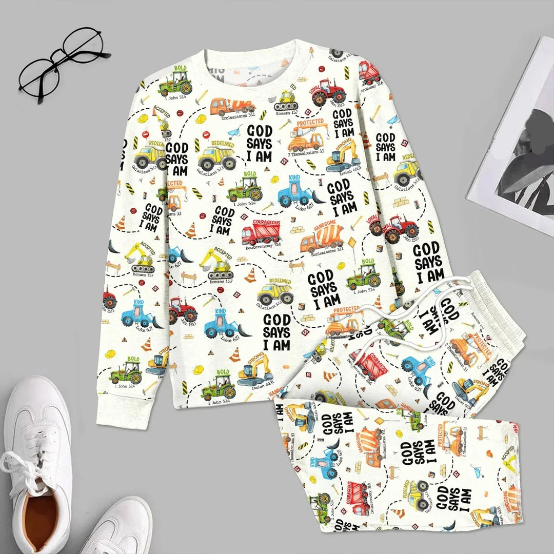 God Says I am Men's Pajama Set , God Says I am Men's Pajama Set - XS / White