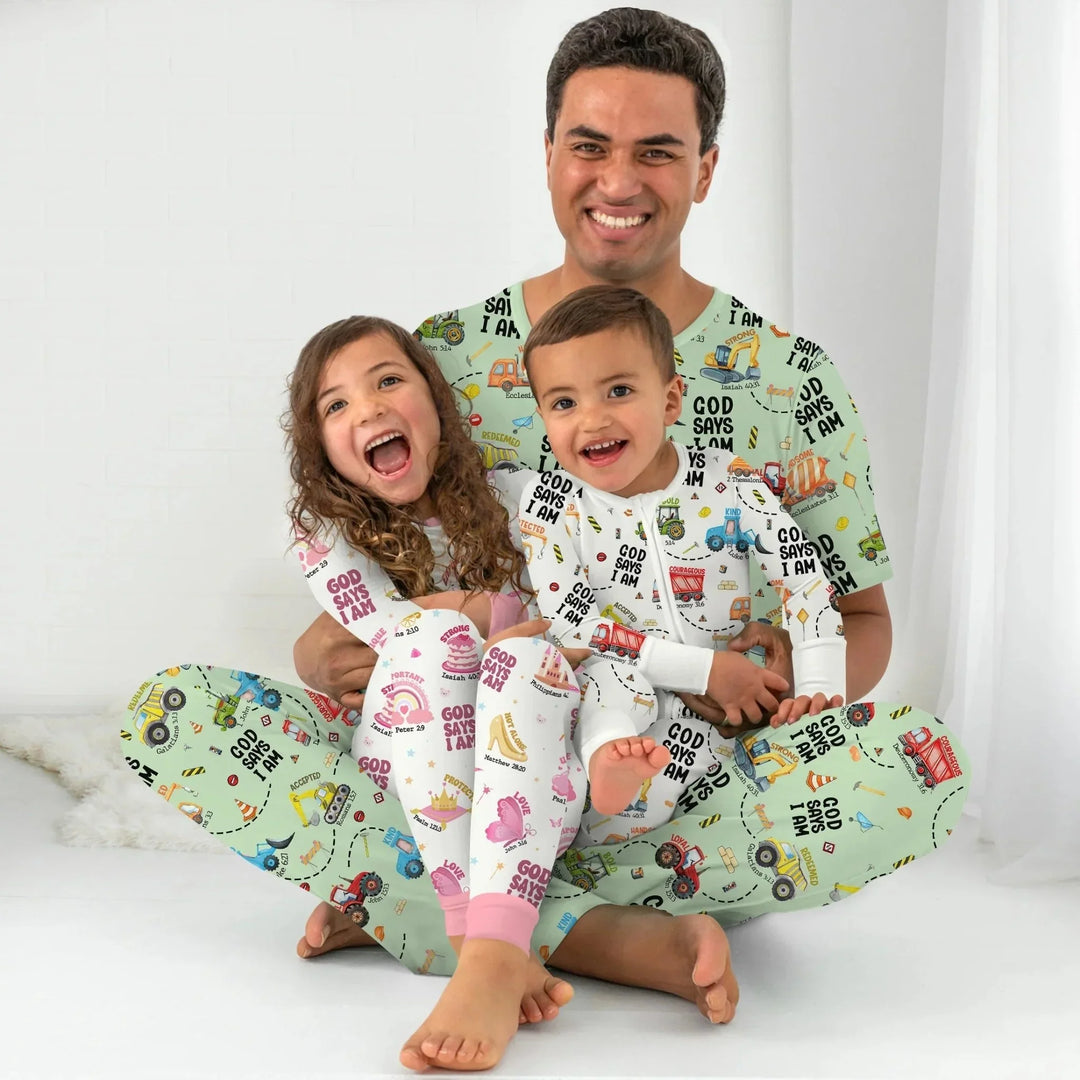 God Says I am Men's Pajama Set , God Says I am Men's Pajama Set - XS / White