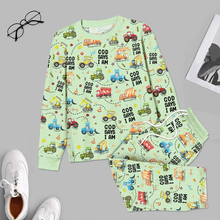 God Says I am Men's Pajama Set , God Says I am Men's Pajama Set - XS / Green