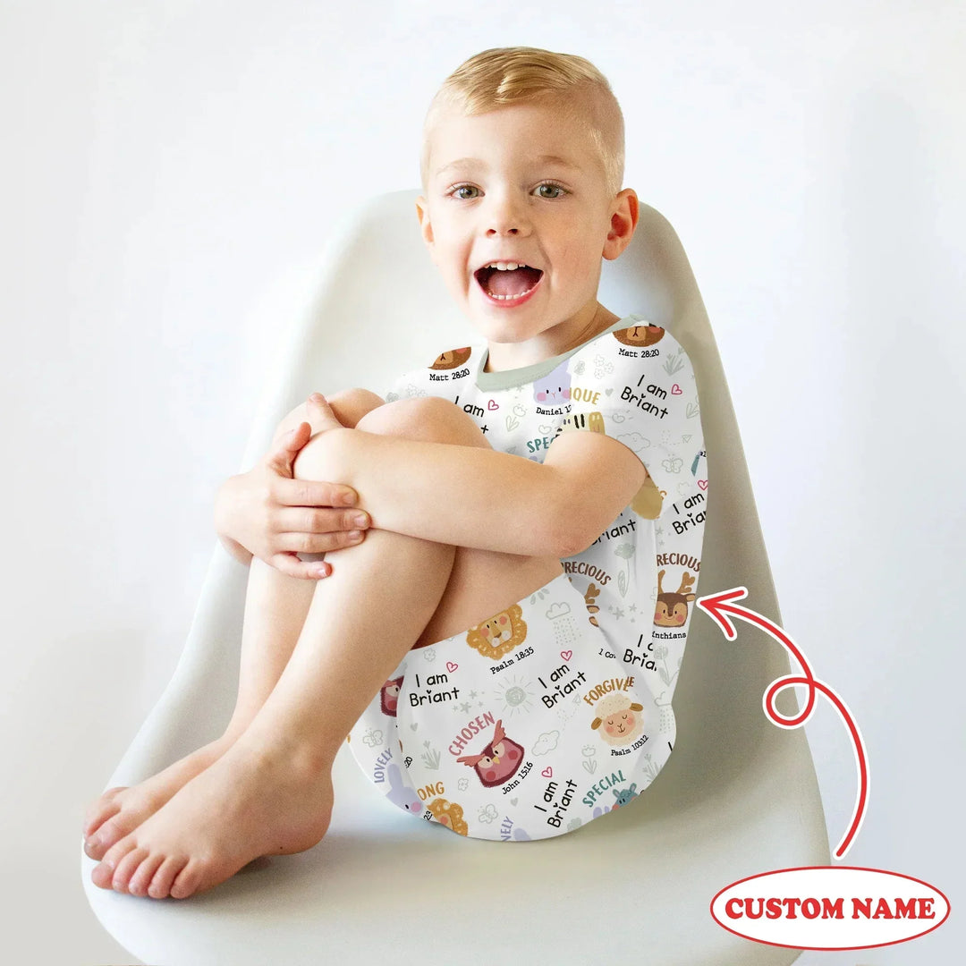 God’s Little Zoo Custom Name Two Piece Short Sleeve Shorts Pajama Set , God’s Little Zoo Custom Name Two Piece Short Sleeve Shorts Pajama Set - 12-18M