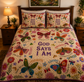 God Says I Am Bamboo Quilt Bedding Set