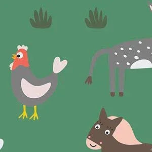 Green Farm Animals Two Piece Short Sleeve Pajama Set , Green Farm Animals Two Piece Short Sleeve Pajama Set - 12-18M