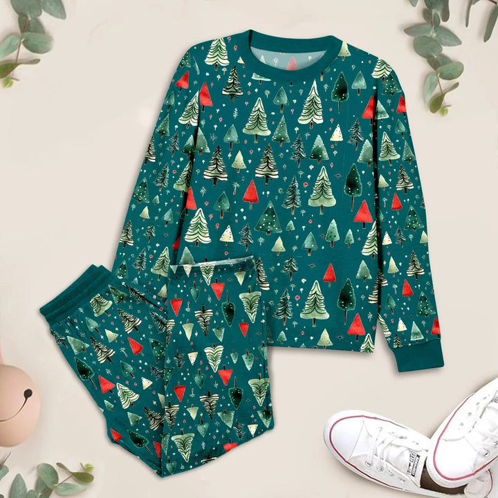 Green Twinkling Trees Convertible Zippered Romper , Green Twinkling Trees Convertible Zippered Romper - Long Pajama / 18-24M