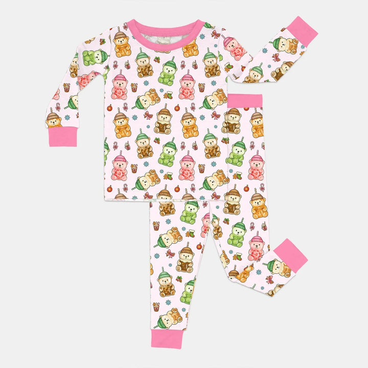Holiday Bear Cup Bamboo Two Piece Long Sleeve Pajama Set