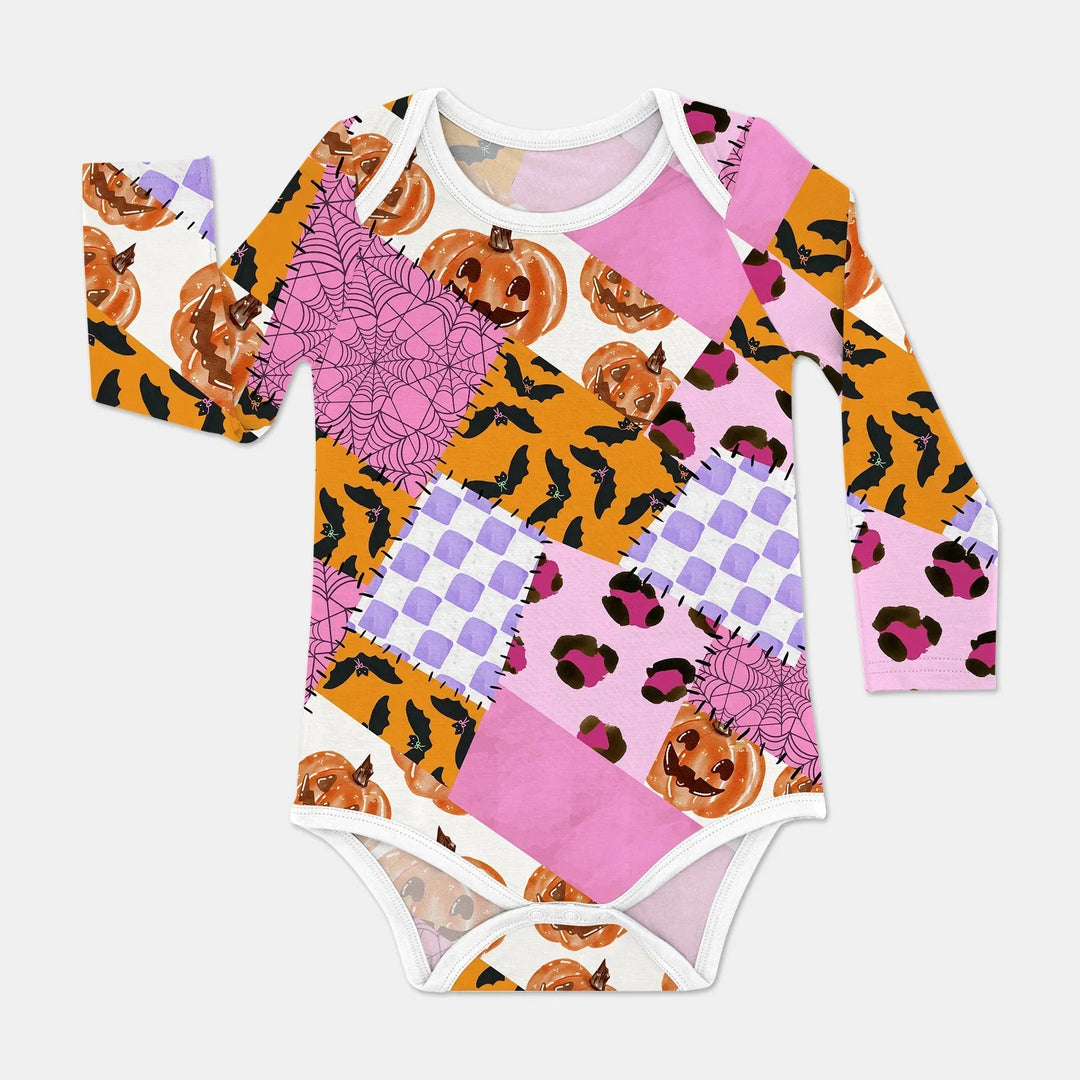 Halloween Patchwork Bodysuit , Halloween Patchwork Bodysuit - Newborn / Long Sleeve
